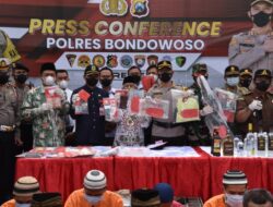 Sepanjang Ramadhan Polres Bondowoso Amankan 10 Tersangka : Salah Satunya Miliki Senpi Ilegal