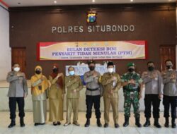 Polres Situbondo Gandeng Dinkes Periksa Kesehatan Anggota Polri dan ASN Dalam Rangka Deteksi Dini Faktor Resiko Penyakit Tidak Menular