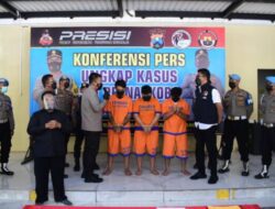Polresta Sidoarjo Berhasil Amankan Tiga Tersangka Pengedar Sabu Jaringan Bali.