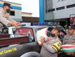 Polres Tulungagung, Distribusikan Bantun Dari Polda Jatim Untuk Warga Terdampak Bencana