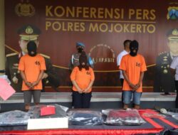 Tiga Pelaku Kasus Pembunuhan Berhasil Diamankan Polres Mojokerto