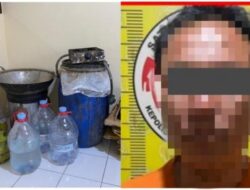 Tersangka dan Barang Bukti Miras Tanpa Ijin di Tulungagung, Berhasil Diamankan