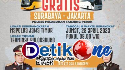 Polres Tanjung Perak Siapkan Dua Bus Layanan Balik Mudik Gratis Tujuan Jakarta
