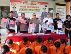 Selama Dua Belas Hari, Polresta Banyuwangi Amankan 65 Pelaku Kriminal