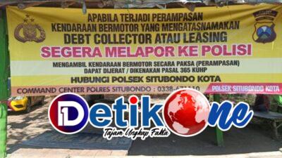 Cegah Debt Collector Rampas Kendaraan Dijalan, Kapolsek Situbondo Kota Pasang Spanduk Peringatan