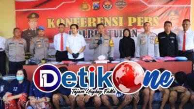 Sembilan Unit Motor dan 6 Pelaku Curanmor di 25 TKP Berhasil Ditangkap Polres Tuban