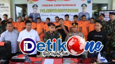 Polresta Banyuwangi Amankan 11 Tersangka Kasus Kriminal