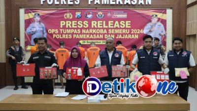 Operasi Tumpas Narkoba Semeru, Polres Pamekasan Mengamankan 8 Pengedar dan 1 Pengguna Narkoba