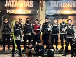 Tiga Remaja Terduga Anggota Geng Motor Bersenjata Tajam Diamankan Tim Serigala Kota Jambi